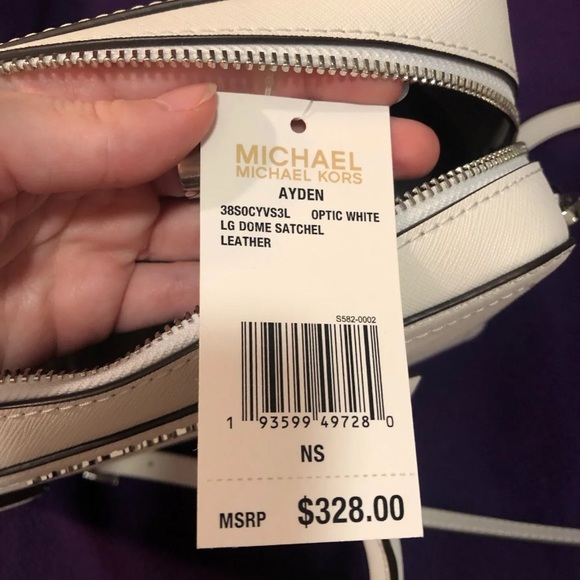 NWT MICHAEL Michael Kors white satchel purse - Picture 2 of 6